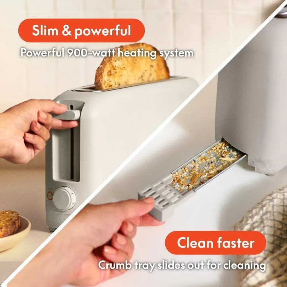 Bella 2 Slice Slim Toaster Oatmilk Fits Anywhere Kitchen 6 Shade Settings